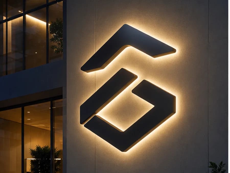 Logo lumineux en caisson à la forme