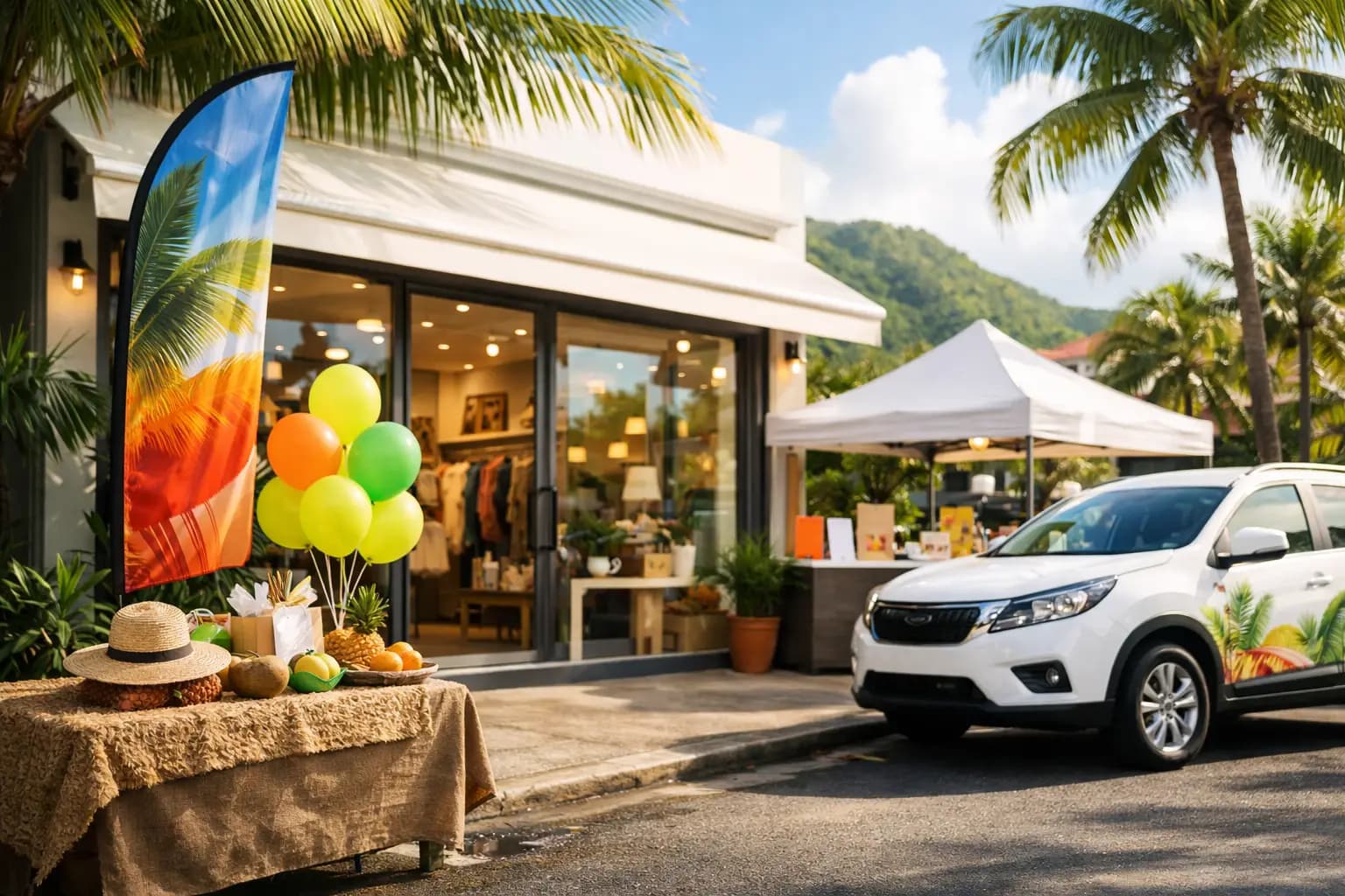Supports promotionnels pour une ouverture de boutique
