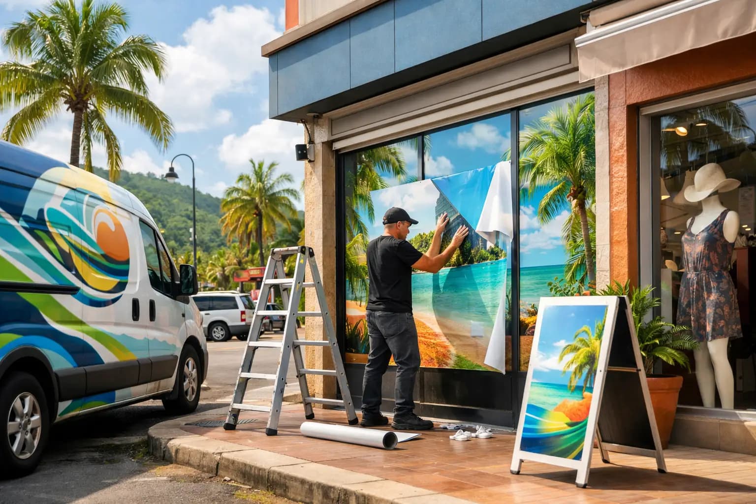 Guide habillage vitrine commerciale