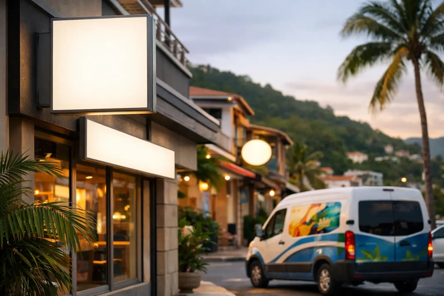 Enseigne lumineuse extérieure efficace